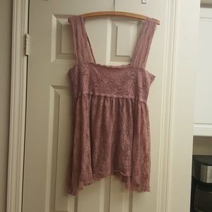 Pink lace top by Free People